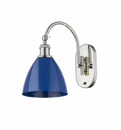 Plymouth 1 Light Adjustable Swing Arm Wall Sconce 13X7.5 by Innovations - 518-1W-PN-MBD-75-BL