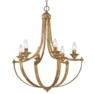 Victoria 6 Light Medium Chandelier by Golden - 0815-6 HG