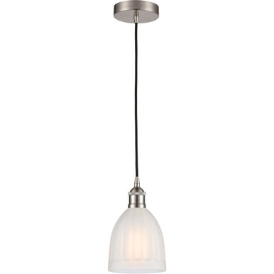 Brookfield 100W 1 LED Cord Hung Down Mini Pendant 9.38X5.75 by Innovations - 616-1P-SN-G441-LED
