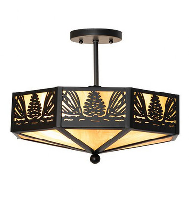 Pinecone 28W 4 LED Semi Flush Mount 12 x 15 Inches by Meyda Tiffany - 267161