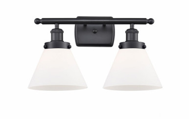 Cone 2 Light Bath Vanity 10.13 Inch Tall and 18 Inch Wide by Innovations - 916-2W-BK-G41