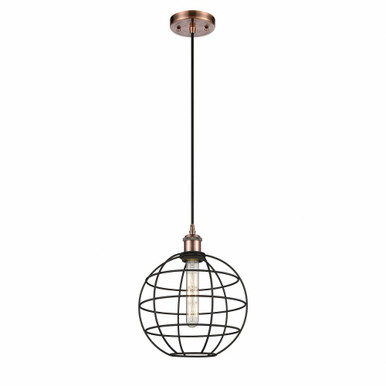 Lake Placid 1 Light Small Cord Hung Pendant 10 Inch Wide by Innovations - 516-1P-LP-10