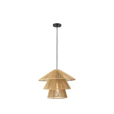 Canton 1 Light Cord Hung Pendant 14.25 Inch and 19 Inch Wide by Innovations - 681-1P-BK-19NT