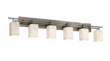 Fusion Aero 6 Light Rbon Glass Vanity Light 56 Inch Wide by Justice Design - FSN-8706-15-RBON