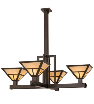T Mission 4 Light Square Inverted Pendant 42 x 46.5 Inches by Meyda Tiffany - 164836