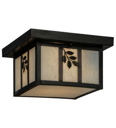 Hyde Park Sprig 1 Light Square Flush Mount 6 x 14 In by Meyda Tiffany 52812 - 52812