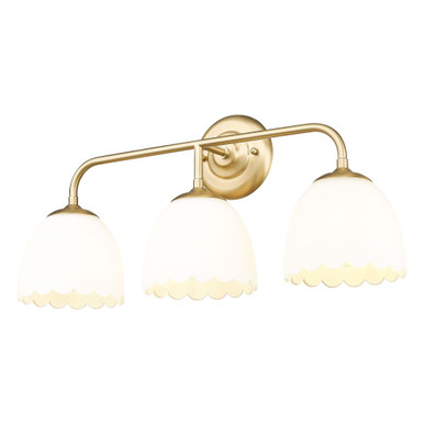 Dorinda 3 Light Bath Vanity 11 Inch Tall and 24.5 Inch Wide by Golden - 6954-BA3