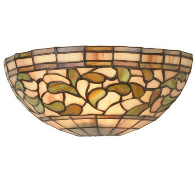 Tiffany Turning Leaf 1 Light Wall Sconce 12 Inch Wide by Meyda Tiffany - 21727