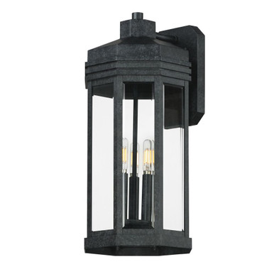 Wright 3 Light Outdoor Wall Mount 20.5 Inch Tall and 9 Inch Wide by Maxim - 30224CLBKP