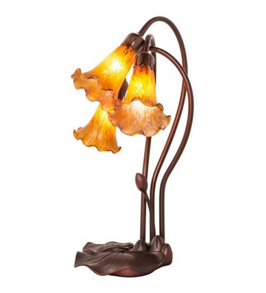 Amber Pond Lily 3 Light Accent Lamp by Meyda Tiffany - 13636