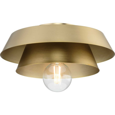 Korwa 1 Light Flush Mount 4.63 Inch Tall and 12.39 Inch Wide by Progress - A350004-191
