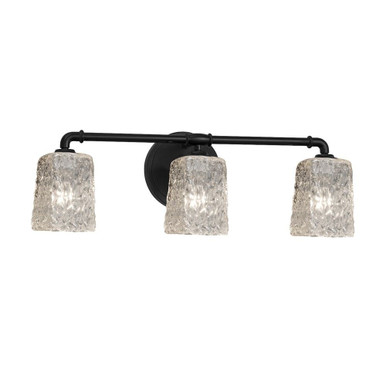 Veneto Luce Bronx 3 Light Square Clrt Vanity Light by Justice Design - GLA-8463-26-CLRT