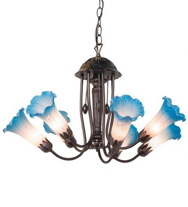Pond Lily 7 Light Chandelier 18 x 24 Inch by Meyda Tiffany 251584 - 251584