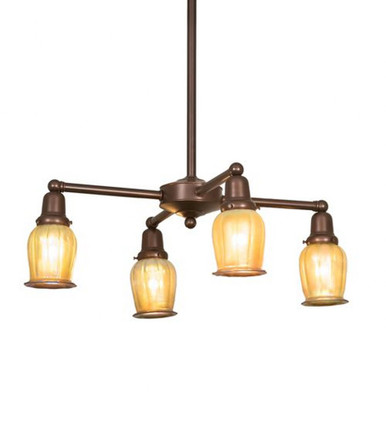 Revival Oyster Bay Favrile 4 Light Chandelier 42 x 26 Inch W by Meyda - 249314