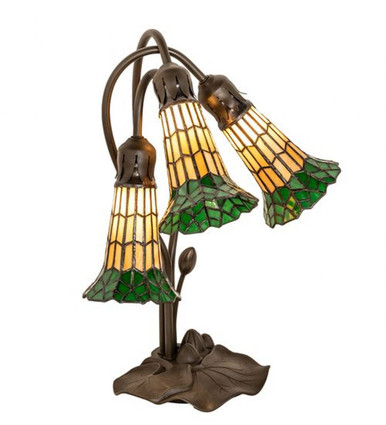 Pond Lily 3 Light Accent Lamp 16 In H and 13 In W by Meyda Tiffany 251686 - 251686