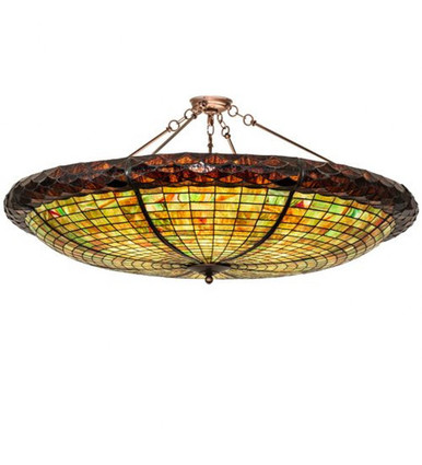 Greenbriar Oak 6 Light Semi Flush Mount 24 x 48 Inches by Meyda Tiffany - 235738