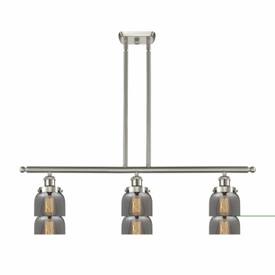 Bell 3 Light Stem hung Island 10 Inch Tall and 36 Inch Wide by Innovations - 916-3I-SN-G53