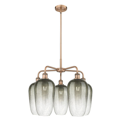 Brookhaven Flute 5 Light Stem Hung Chandelier 25.5 Inch Wide by Innovations - 516-5CR-G484-7