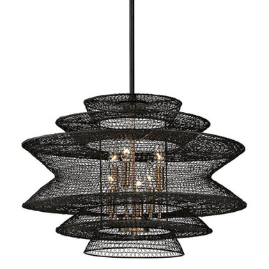 Kokoro Six Light Pendant by Troy - F6016-SBK