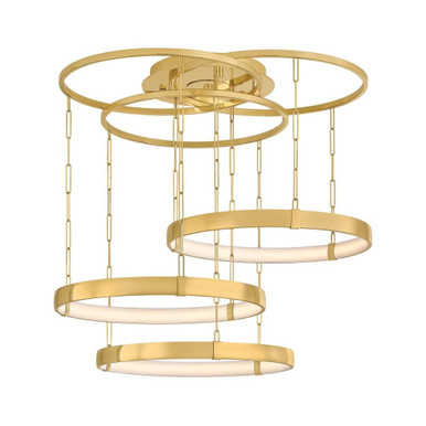 Chiasso 78W 3 LED Chandelier 16.25 Inch Tall and 38 Inch Wide by Corbett - 537-38-VPB