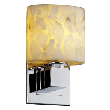 Alabaster Rocks Aero 1 Light Wall Sconce 9.75 Inch Tall by Justice Design - ALR-8707-30