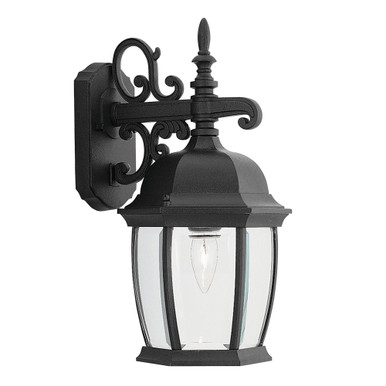 Triverton 1 Light Outdoor Wall Lantern 16 Inch Tall by Designers Fountain - 2421-bk