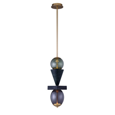 Demi 10W LED Mini Pendant In Art Deco Style 24 x 6.25 Inch by Kalco - 518755WB