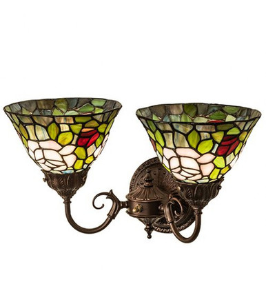 Rosebush 2 Light Wall Sconce by Meyda Tiffany - 31121