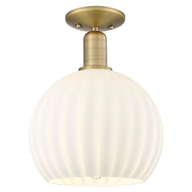 White Venetian 1 Light Semi Flush Mount 13.25X 10 Inch Wide by Innovations - 716-1C-G1217-10
