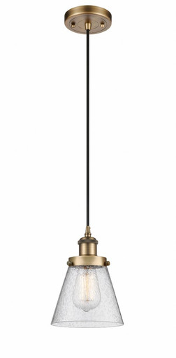 Cone 1 Light Cord Hung Mini Pendant 9 Inch and 6 Inch Wide by Innovations - 916-1P-BB-G64