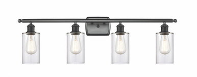 Clymer 4 Light Bath Vanity 9.88 Inch Tall X 33.88 Inch Wide by Innovations - 516-4W-BK-G802