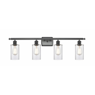 Clymer 4 Light Bath Vanity 9.88 Inch Tall X 33.88 Inch Wide by Innovations - 516-4W-BK-G802