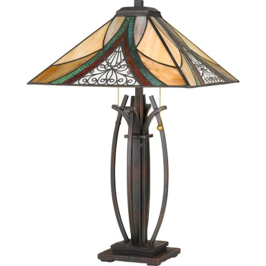 Tiffany 24.75 Inch 2 Light Table Lamp by Quoizel  - TF3342TVA
