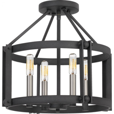 Victor 4 Light 16 Inch Wide Semi Flush Mount by Quoizel - VC1716MB