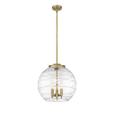 Athens Deco Swirl 3 Light Stem Hung Pendant 15.88 X 15.75 by Innovations - 221-3S-G1213-16