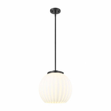 White Venetian 1 Light Stem Hung Pendant by Innovations 221-1S-G1217-14 - 221-1S-G1217-14