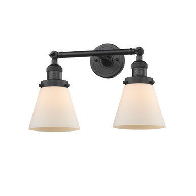 Cone 2 Light Adjustable Bath Vanity 10 Inch and 16 Inch Wide by Innovations - 208-BK-G61