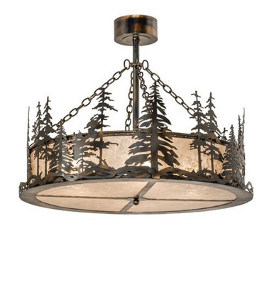 Tall Pines 4 Light Inverted Pendant 30 x 36 Inches by Meyda Tiffany - 241418