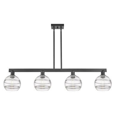 Rochester 4 Light Stem Hung Island 10.75 Inch X 50.75 Inch by Innovations - 716-4I-BK-G556-8CL