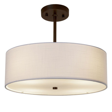 Textile Classic 3 Light Whte Large Pendant by Justice Design - FAB-9591-WHTE