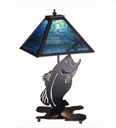 Leaping Bass  1 Light Table Lamp 21 Inch H by Meyda Tiffany - 32566
