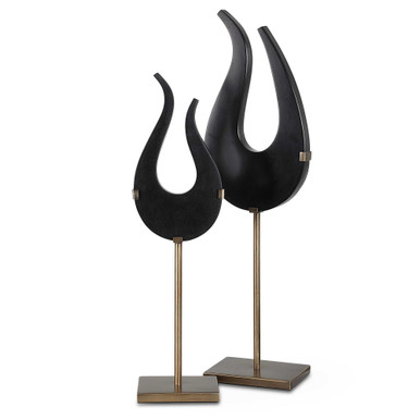 Black 7.25 Inch Sculpture (Set of 2) by Uttermost - 18136