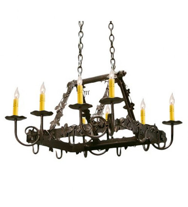 Vineyard 8 Light Pot Rack 28 x 18 Inches by Meyda Tiffany - 120775
