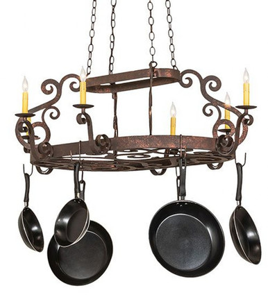 Neo 6 Light Pot Rack 24 Inches Tall and 39 Inches Wide by Meyda Tiffany - 251993