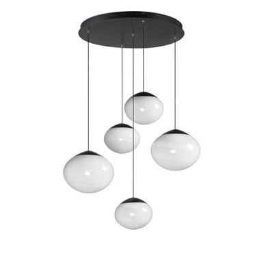 Nimbus 7W 5 LED Pendant 8 Inch Tall and 26.25 Inch Wide by ET2 - E11525-113BK