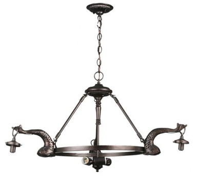 Leaping Trout 3 Light 3 Arm Chandelier 40 x 36 Inches Wide by Meyda Tiffany - 110426