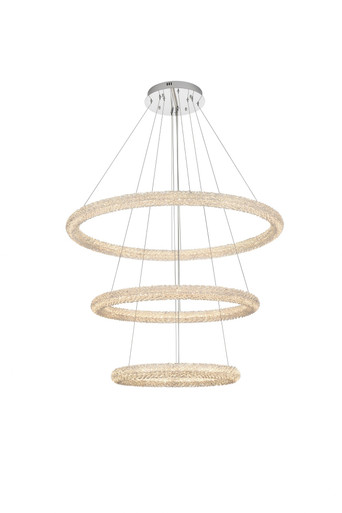 Bowen 140W 3 LED Chandelier 21 Inch Tall and 42 Inch Wide by Elegant - 3800G41L