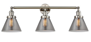 Cone 3 Light Bath Vanity 11 Inch Tall and 32 Inch Wide by Innovations - 205-PN-G43