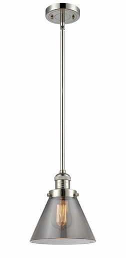 Cone 1 Light Stem Hung Mini Pendant 10 Inch and 8 Inch Wide by Innovations - 201S-PN-G43