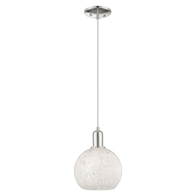 White Mouchette 1 Light Cord Hung Mini Pendant 10.83 Inch by Innovations - 716-1P-G1216-8